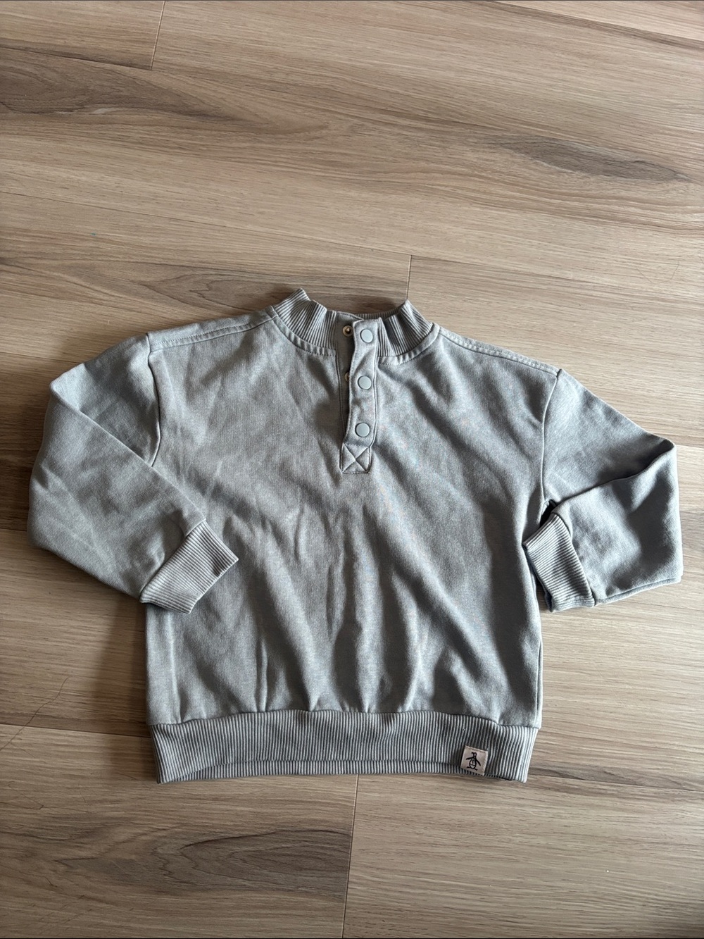 Original Penguin Kids Henley Sweatshirt in Light Gray